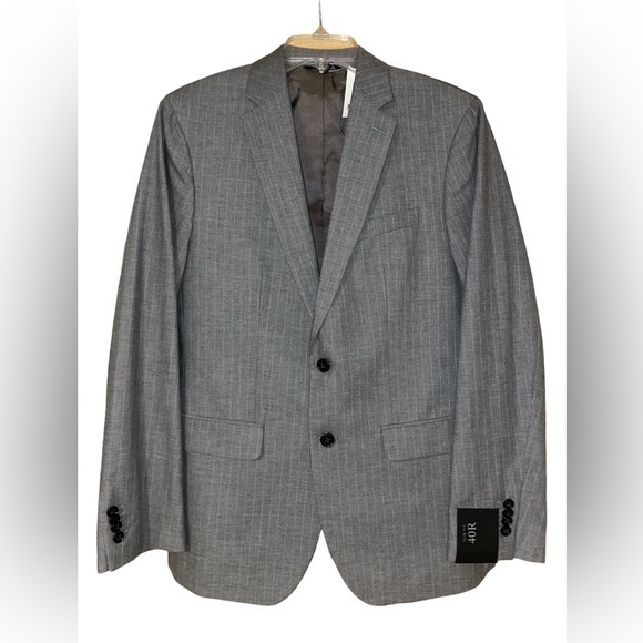 Banana Republic‎ NWT Men’s Progetto Uno Slim Fit Sport Coat Grey Striped 40R